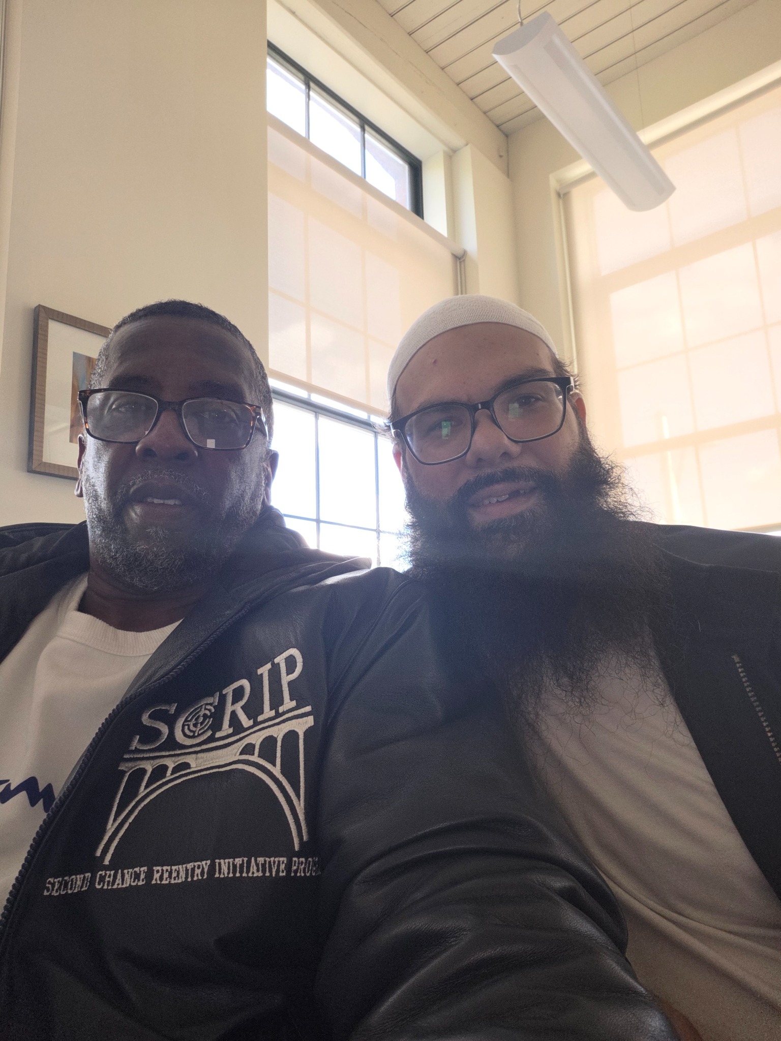 SCRIP founder Edward Andrews with Ortiz at the SCRIP office in October 2026